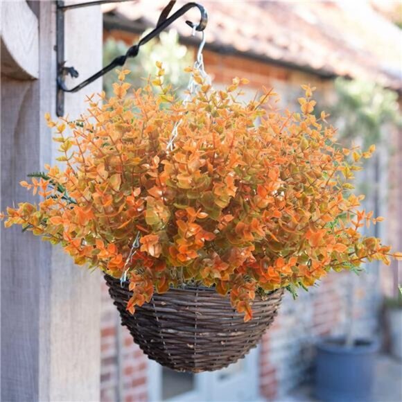 Fall Decorations 10 Bundle Artificial Fall Boxwood No Fade Faux Autumn Plants - Picture 4 of 7